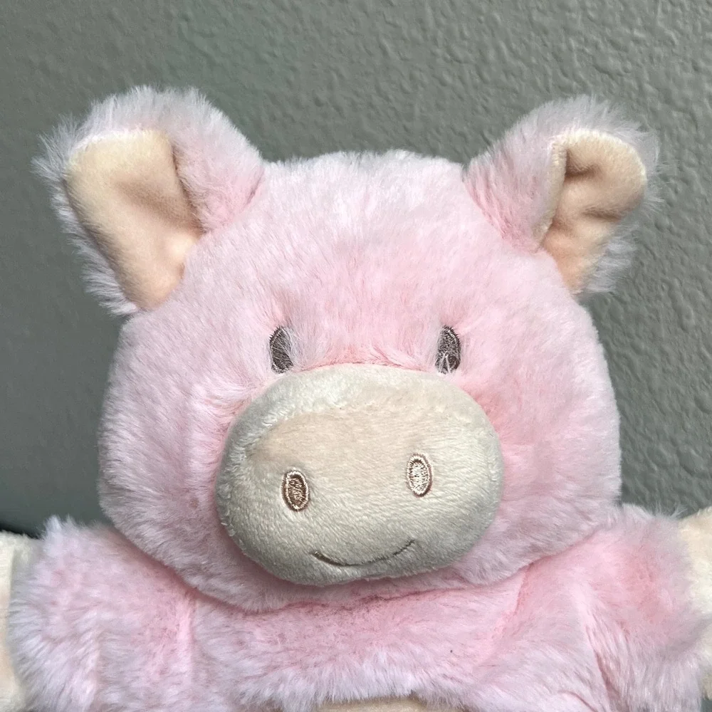 Demdaco Pink Pig Plush Hand Puppet Soft Fuzzy Farm Animal Toy  Friend Cuddle